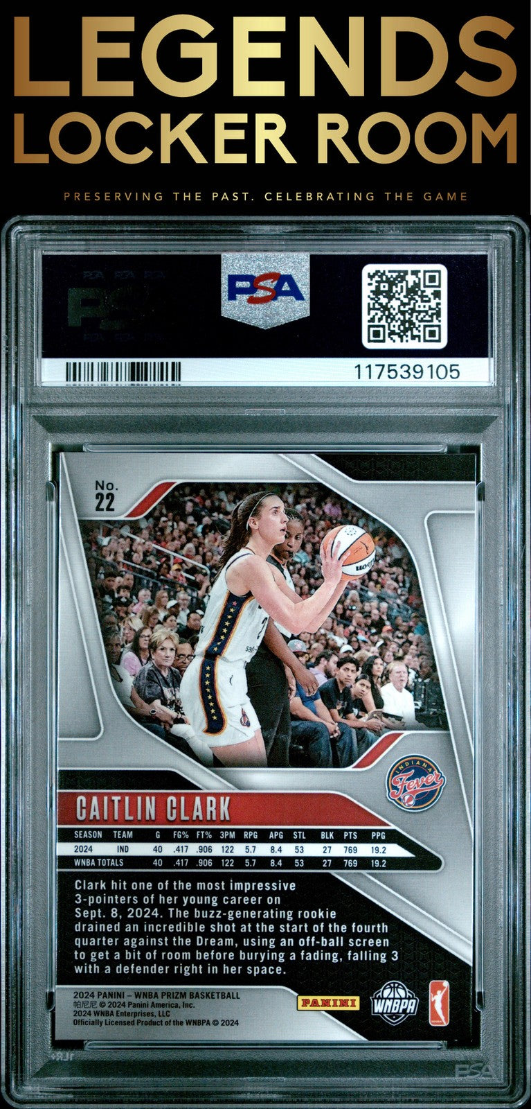 2024 Panini Prizm Wnba #22 Caitlin Clark PSA 8