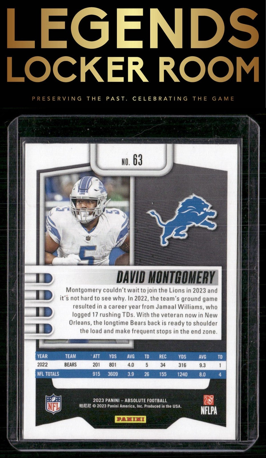 2023 Panini Absolute #63 David Montgomery Retail
