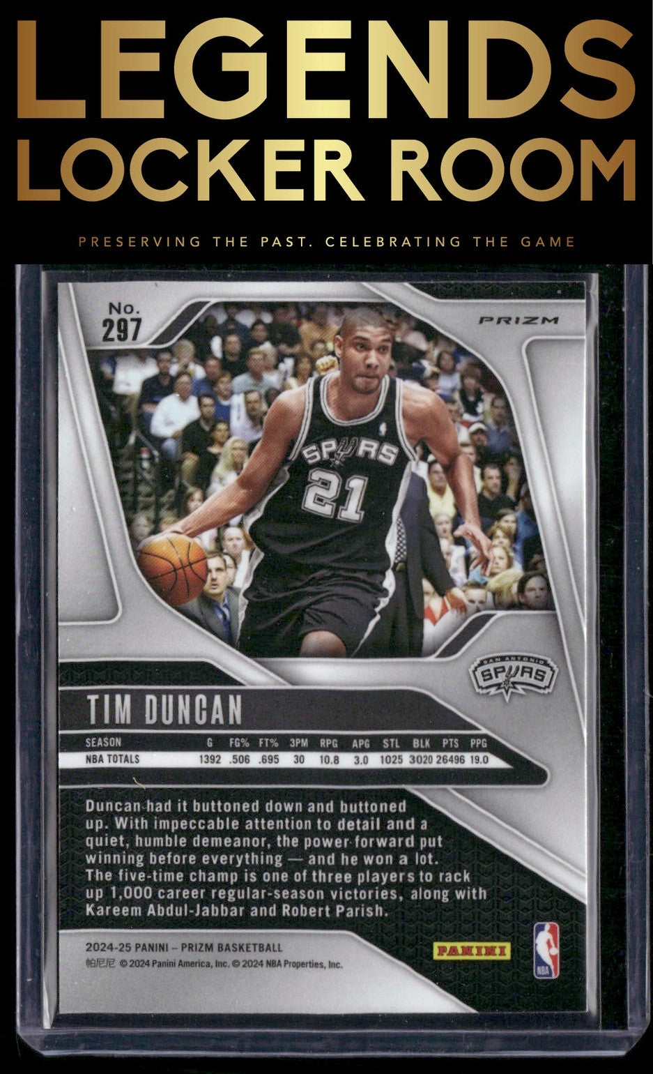 2024-25 Panini Prizm #297 Tim Duncan Prizms Red #/299