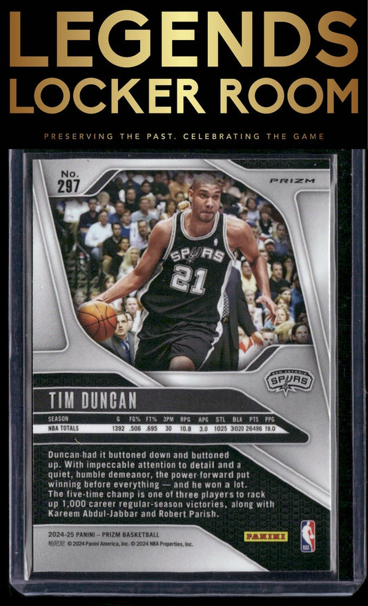 2024-25 Panini Prizm #297 Tim Duncan Prizms Red #/299