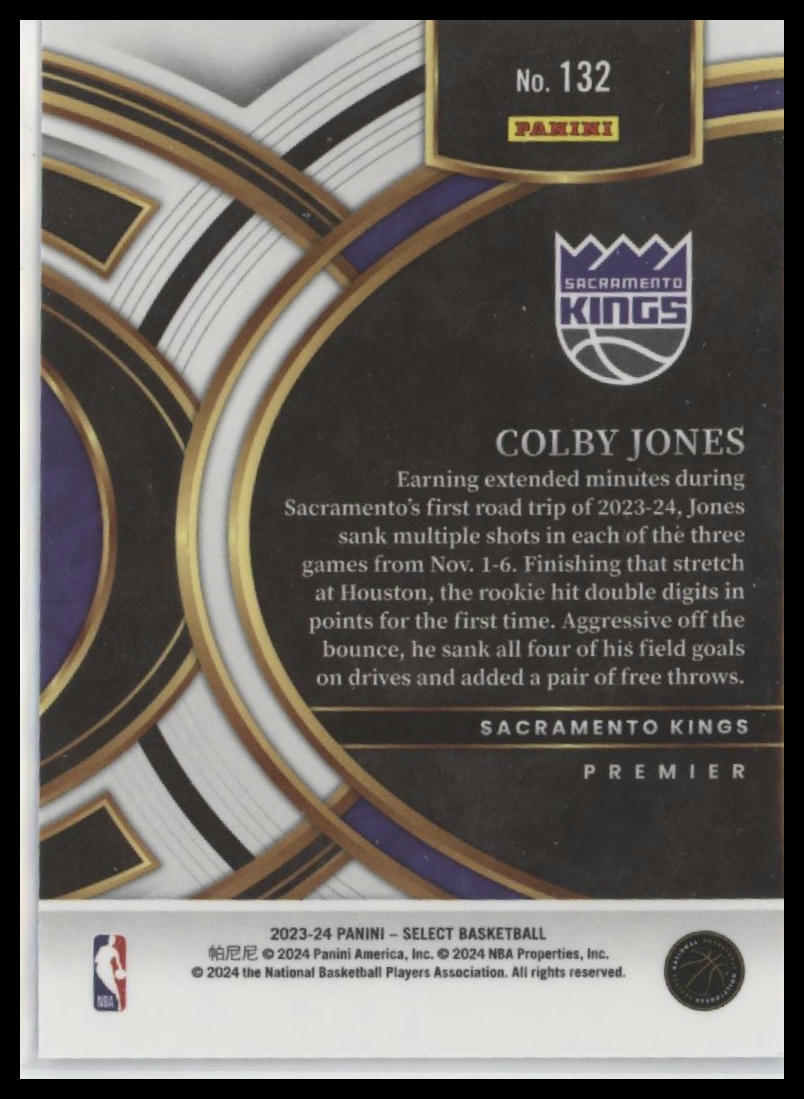2023-24 Panini Select #132 Colby Jones Blue (Retail Base)