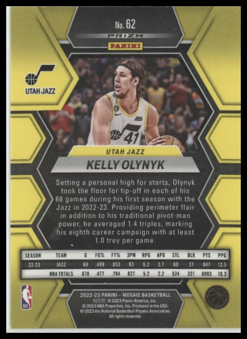 2022-23 Panini Mosaic #62 Kelly Olynyk Silver