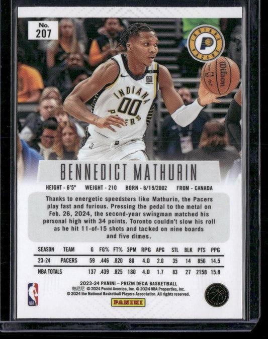 2023-24 Panini Prizm Deca #207 Bennedict Mathurin