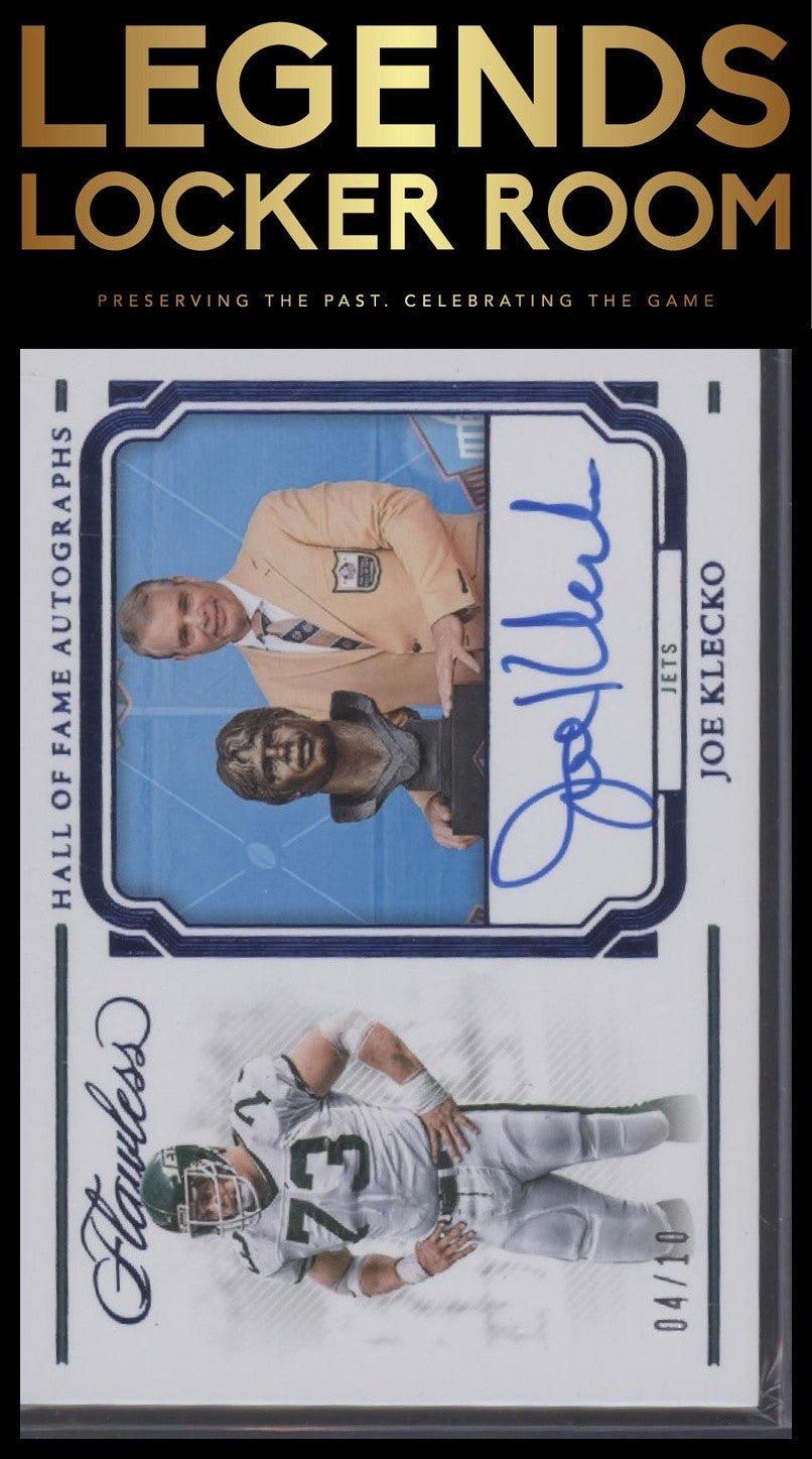 2023 Panini Flawless #HOF-JKL Joe Klecko Hall of Fame Autographs Sapphire #/10