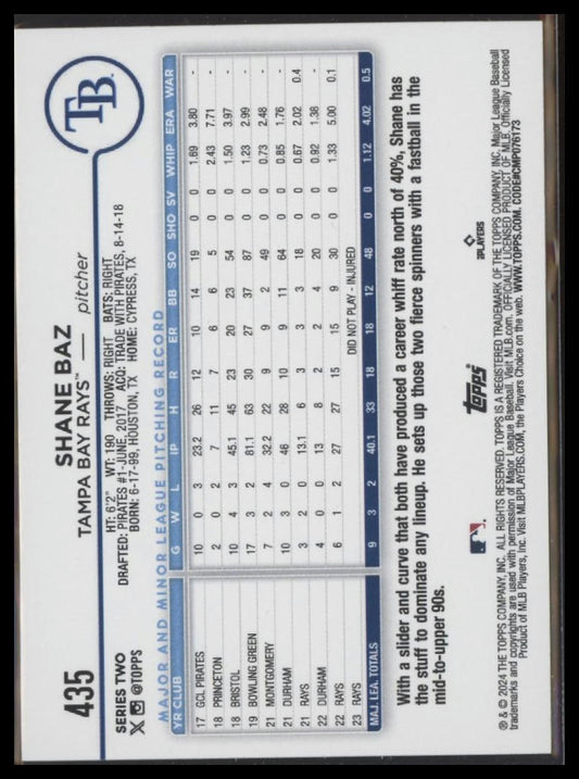 2024 Topps #435 Shane Baz