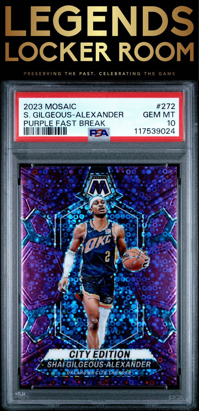 2023 Panini Mosaic #272 S. Gilgeous-Alexander Purple Fast Break PSA 10