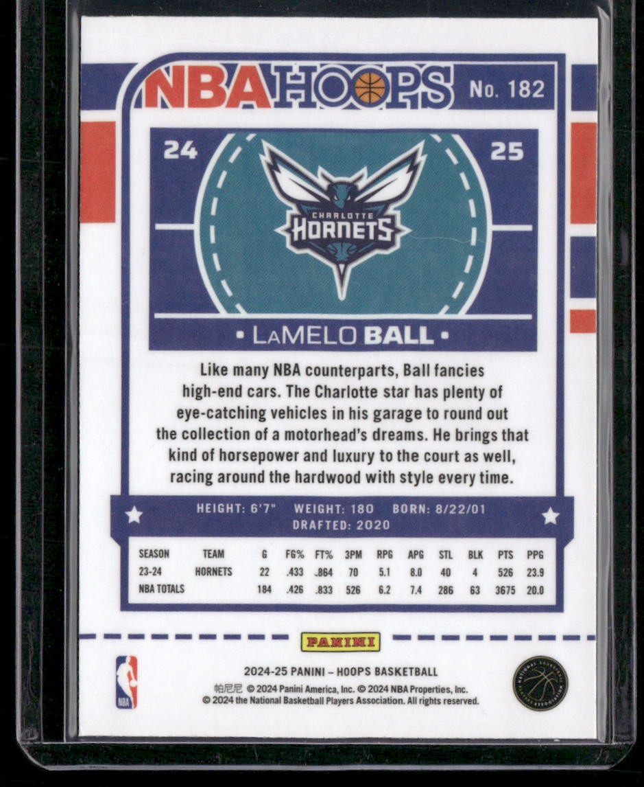 2024-25 Hoops #182 LaMelo Ball Premium Prizms Silver