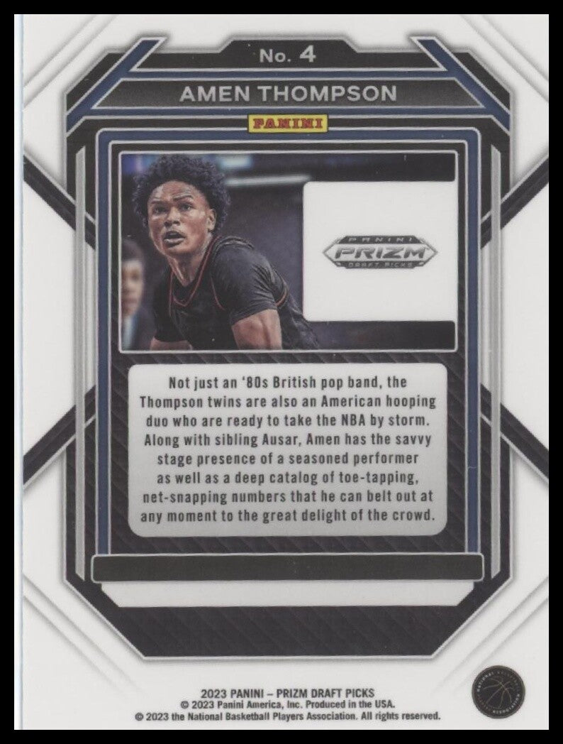 2023 Panini Prizm Draft Picks #4 Amen Thompson