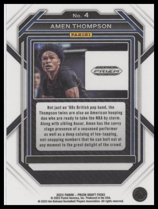 2023 Panini Prizm Draft Picks #4 Amen Thompson