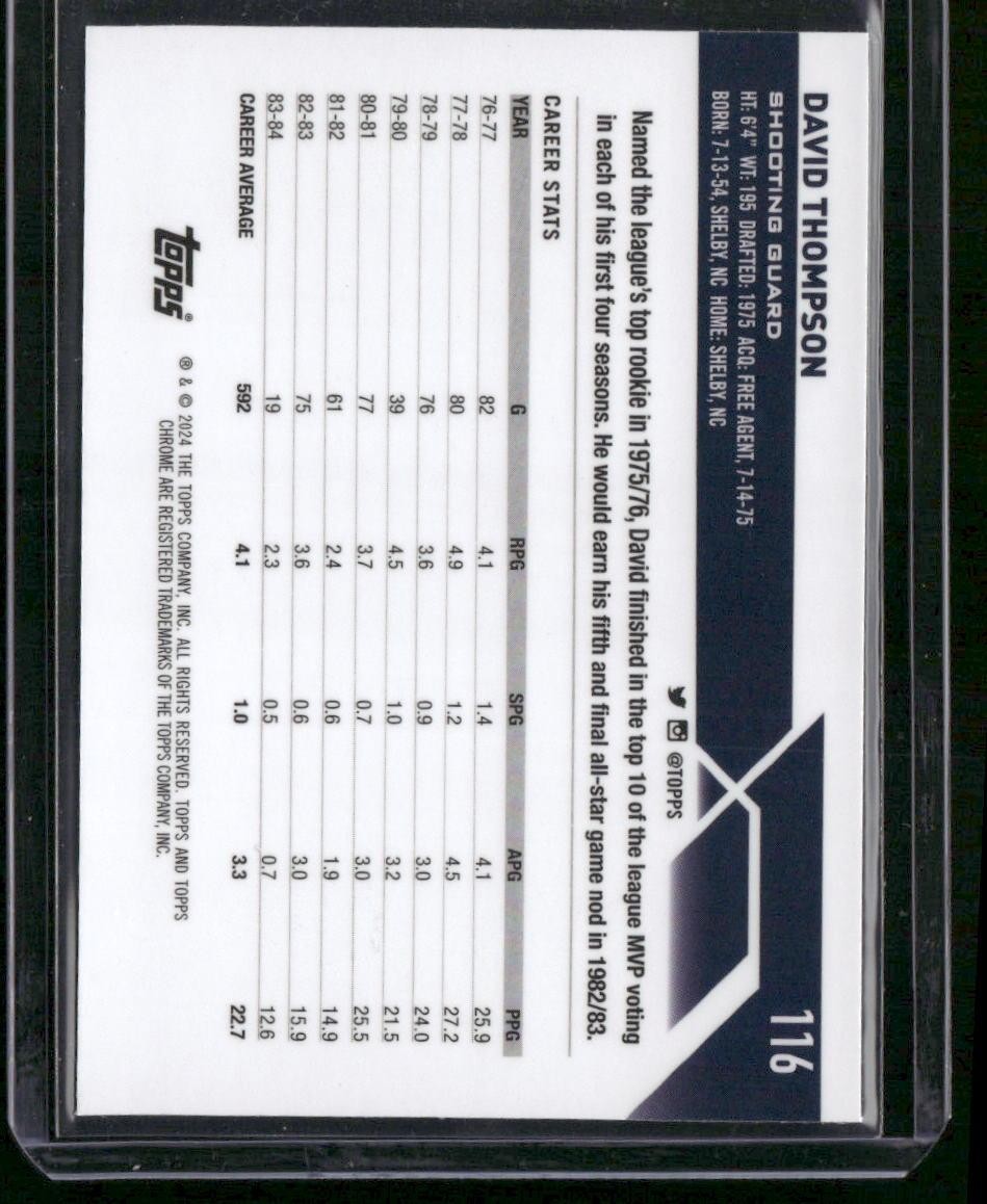 2023-24 Topps Chrome #116 David Thompson