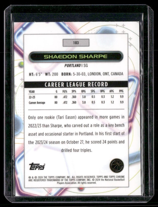 2023-24 Topps Chrome Cosmic #103 Shaedon Sharpe