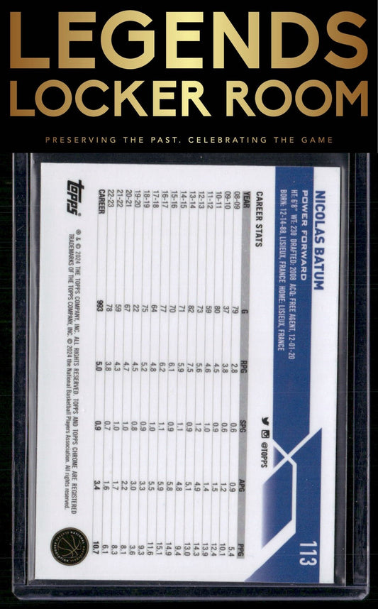 2023-24 Topps Chrome Sapphire #113 Nicolas Batum