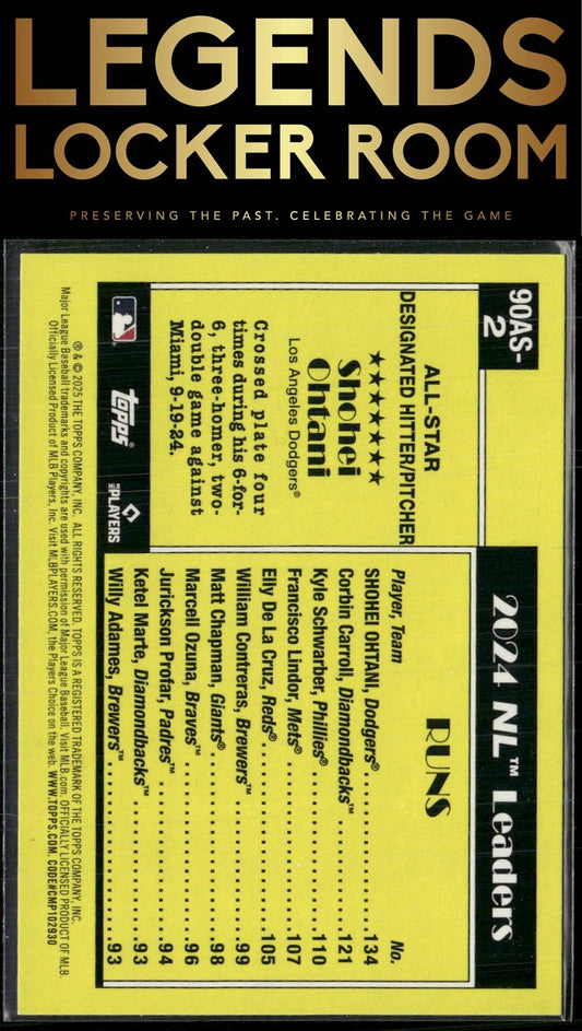 2025 Topps #90AS-2b Shohei Ohtani 1990 Topps Baseball 35th Anniversary All-Stars