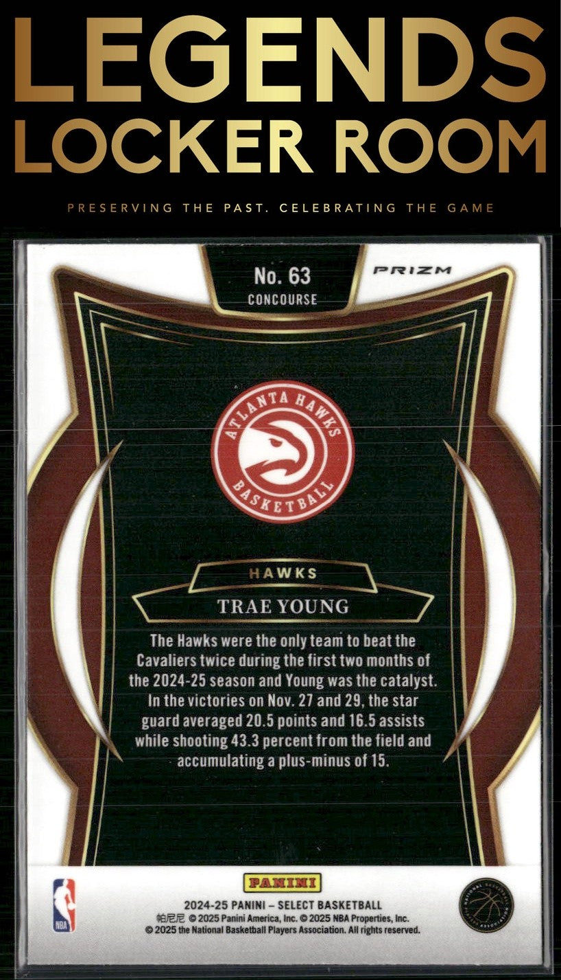 2024-25 Panini Select #63 Trae Young Zebra Prizm