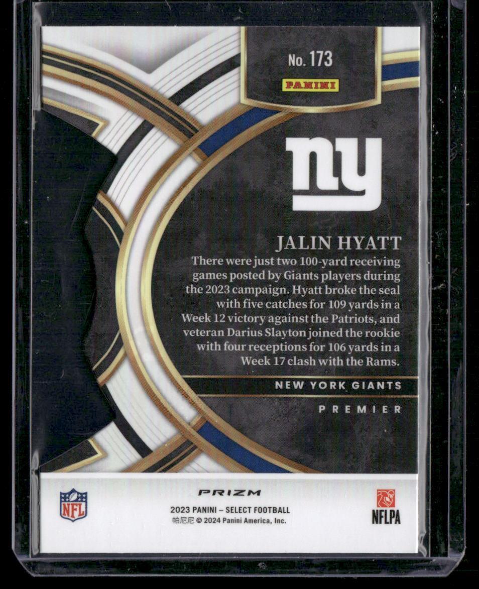 2023 Panini Select #173 Jalin Hyatt Red and Blue Prizms Die Cuts