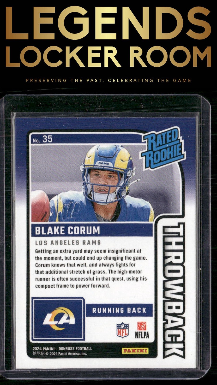 2024 Donruss #35 Blake Corum Rated Rookies Throwback