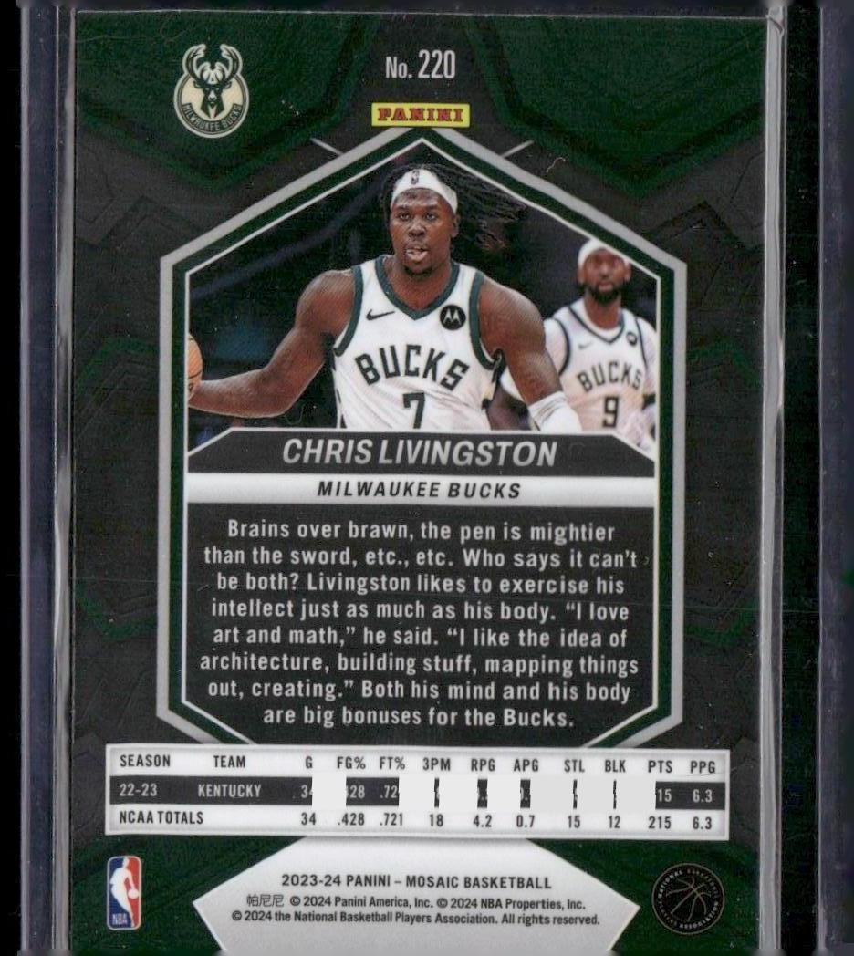 2023-24 Panini Mosaic #220 Chris Livingston