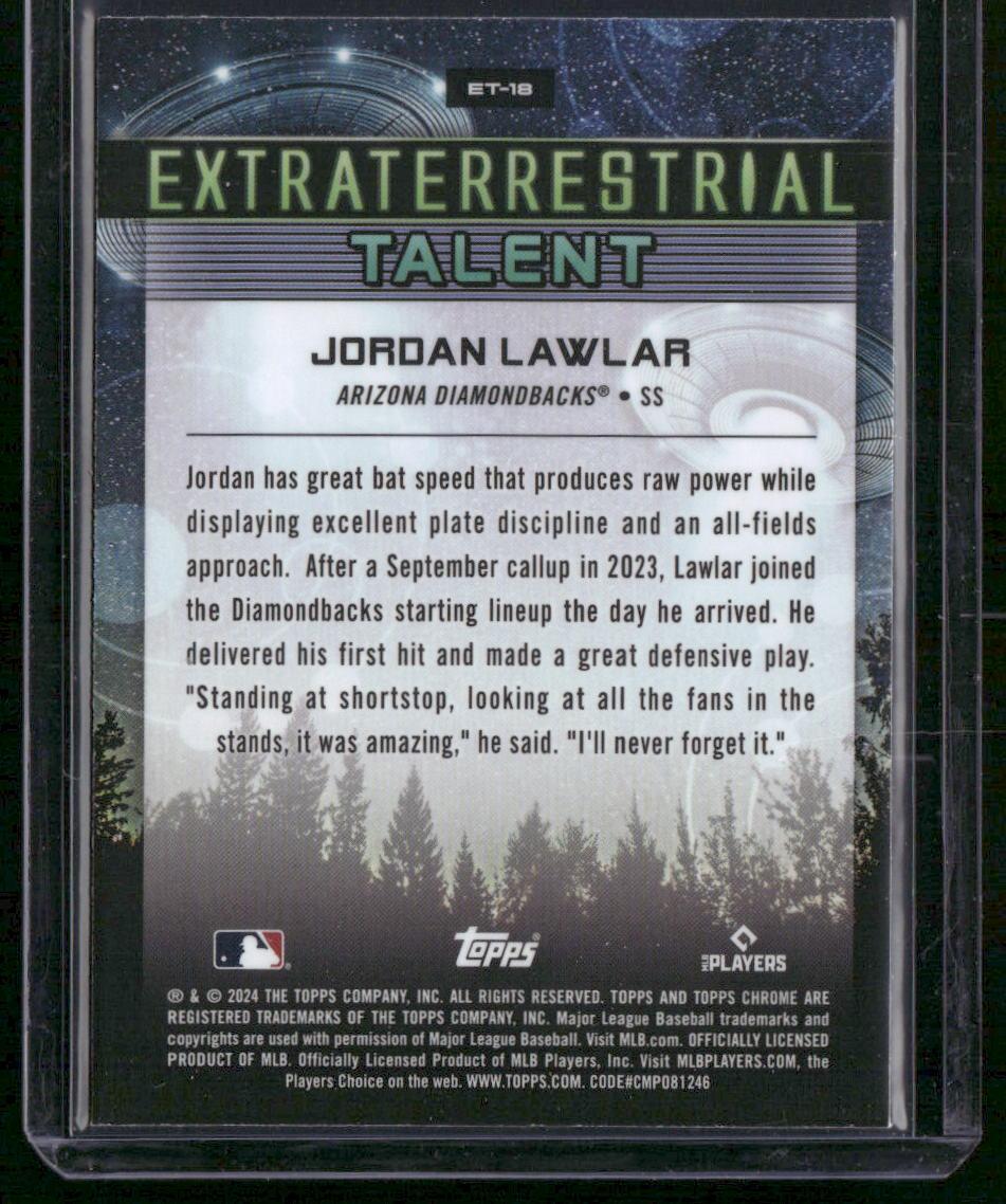 2024 Topps Chrome Cosmic #ET-18 Jordan Lawlar Extraterrestrial Talent