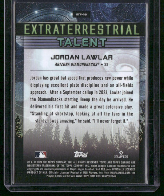 2024 Topps Chrome Cosmic #ET-18 Jordan Lawlar Extraterrestrial Talent