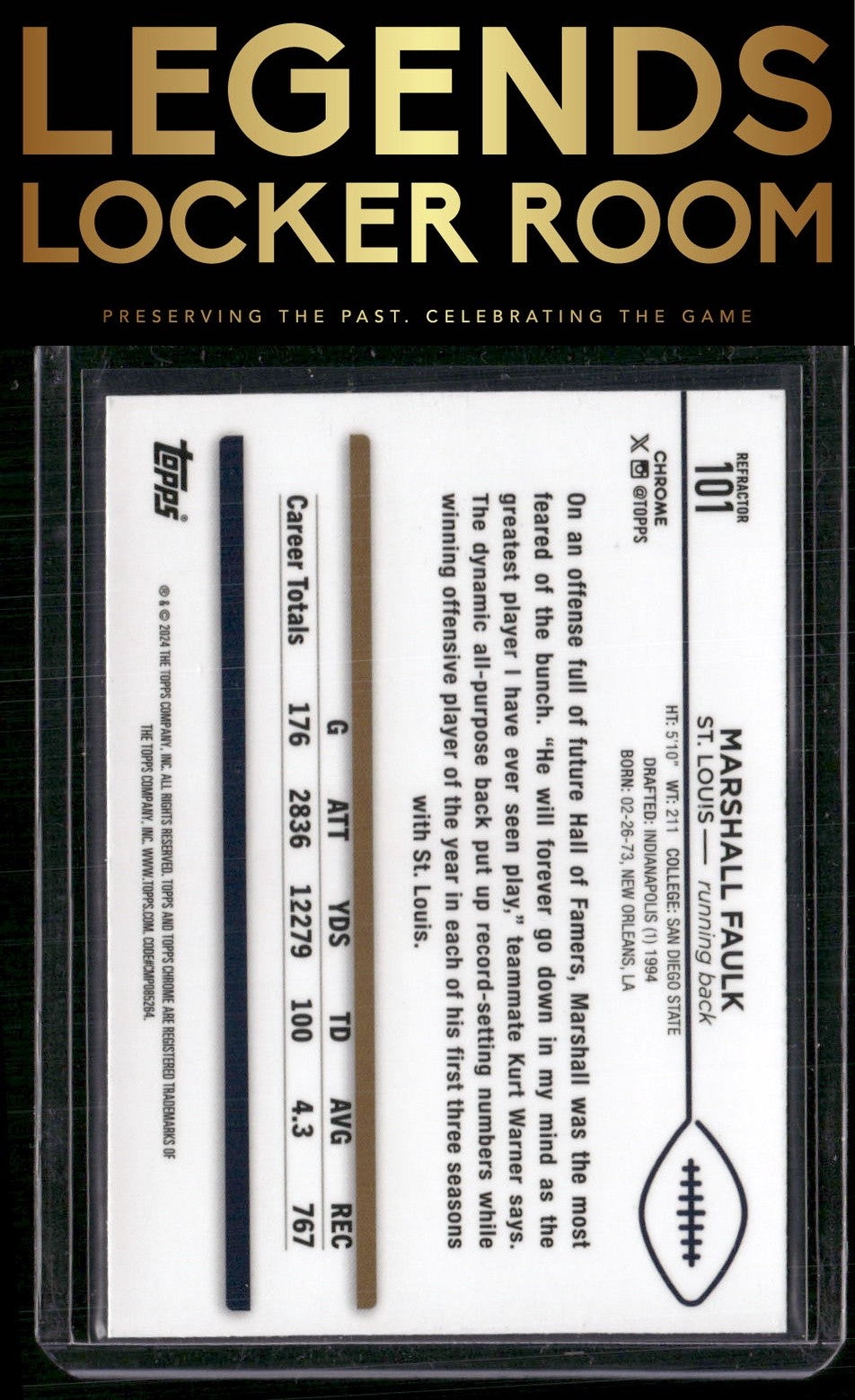 2024 Topps Chrome #101 Marshall Faulk Refractor