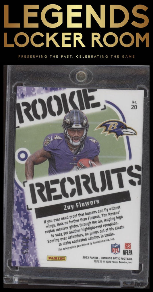 2023 Donruss Optic #20 Zay Flowers Rookie Recruits Autographs #/25
