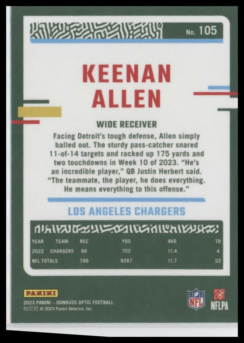 2023 Donruss Optic #105 Keenan Allen