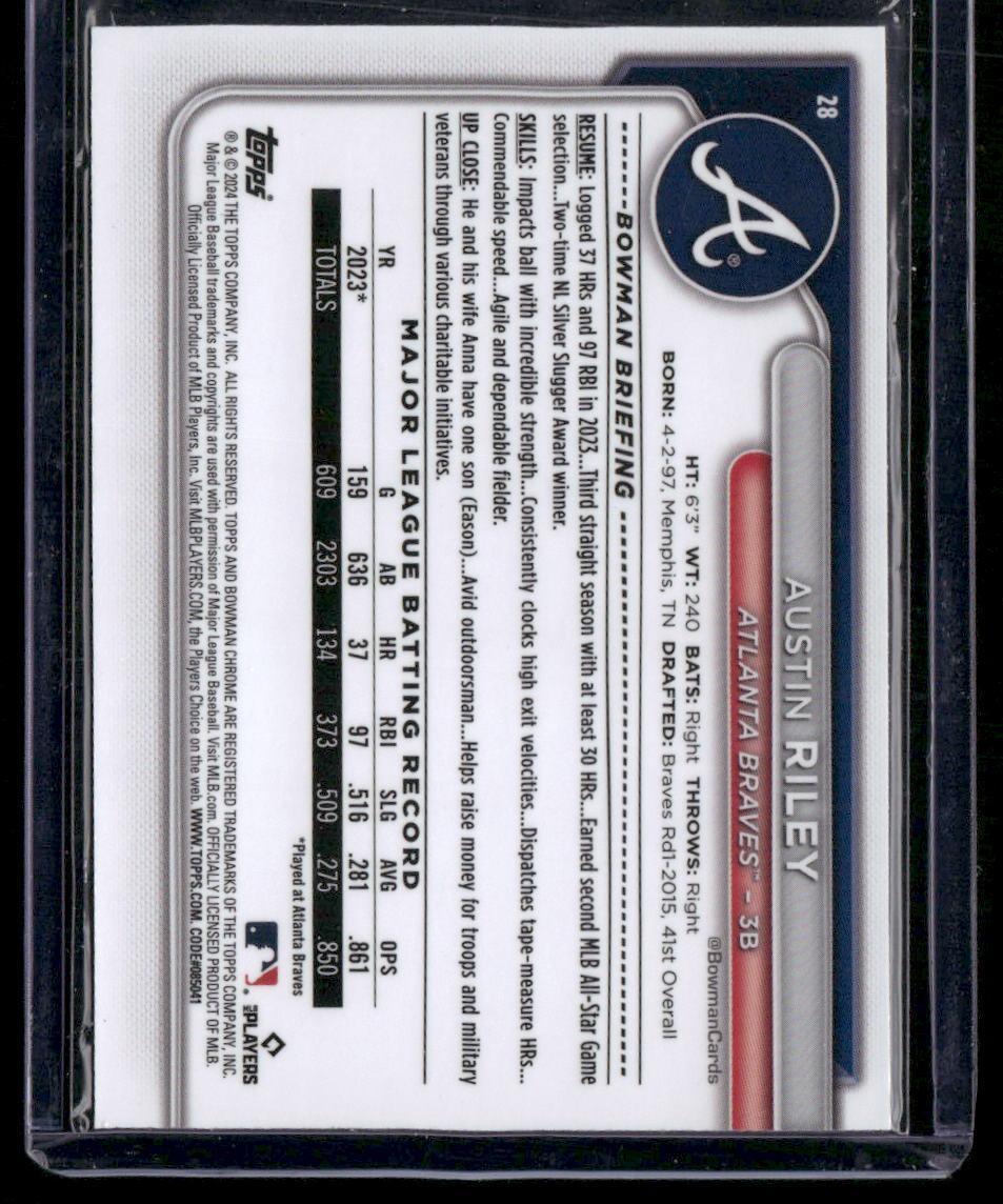 2024 Bowman Chrome #28 Austin Riley