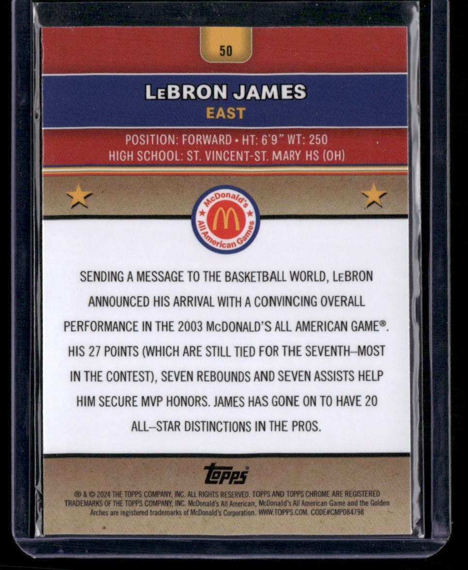 2024 Topps Chrome McDonald's All-American #50 LeBron James