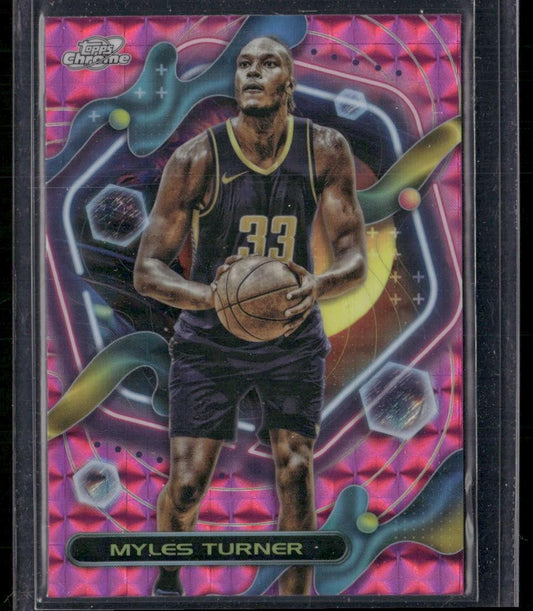 2023-24 Topps Chrome Cosmic #51 Myles Turner Pink Galaxy Refractors