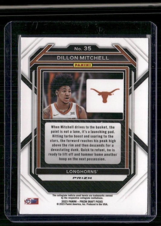 2023 Panini Prizm Draft Picks #35 Dillon Mitchell Choice Tiger Stripe