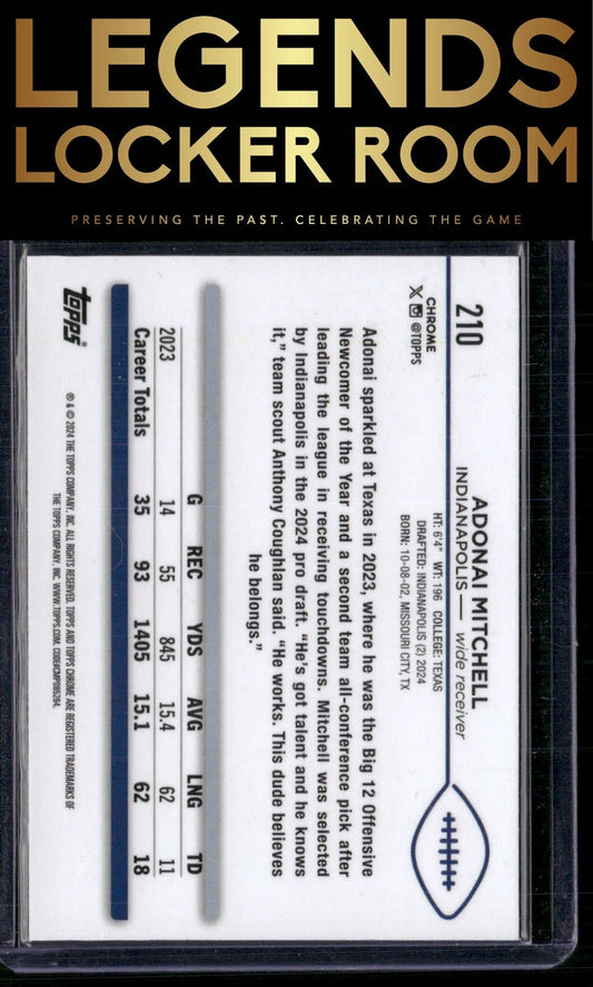 2024 Topps Chrome #210 Adonai Mitchell
