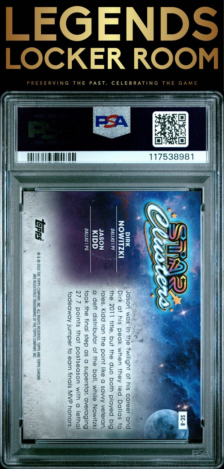 2023 Topps Cosmic Chrome Star Clusters Kidd/Nowitzki /25 PSA 10