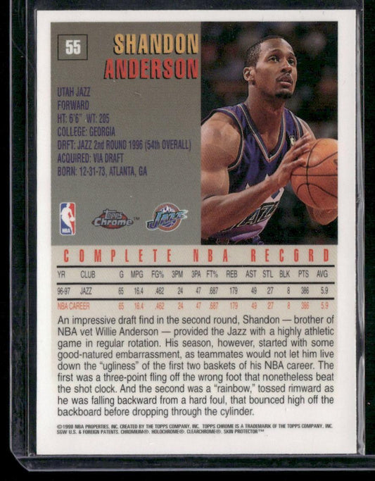 1997-98 Topps Chrome #55 Shandon Anderson Refractors