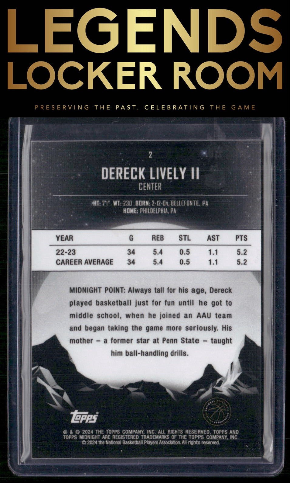 2023-24 Topps Midnight #2 Dereck Lively II