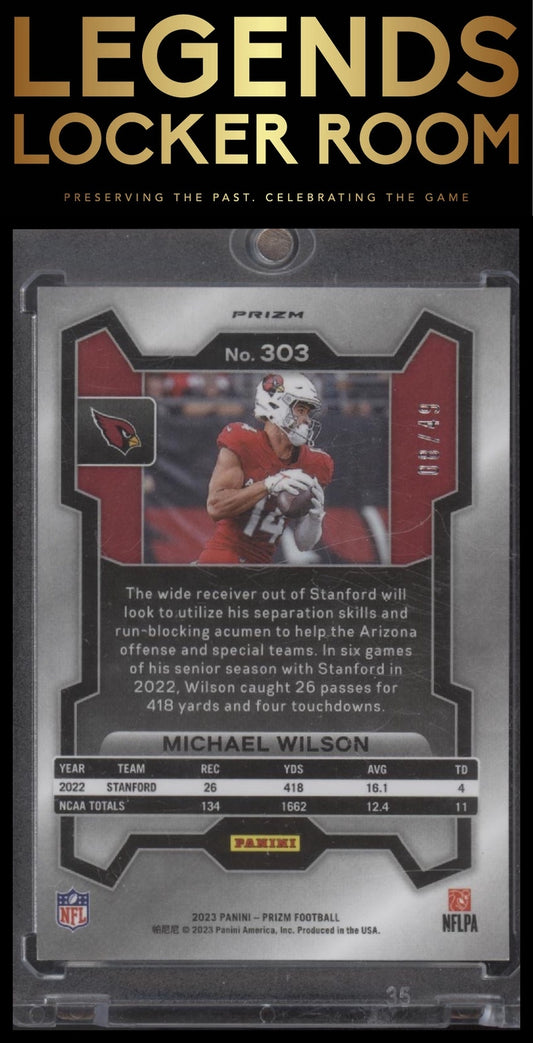 2023 Panini Prizm #303 Michael Wilson Purple Power #/49