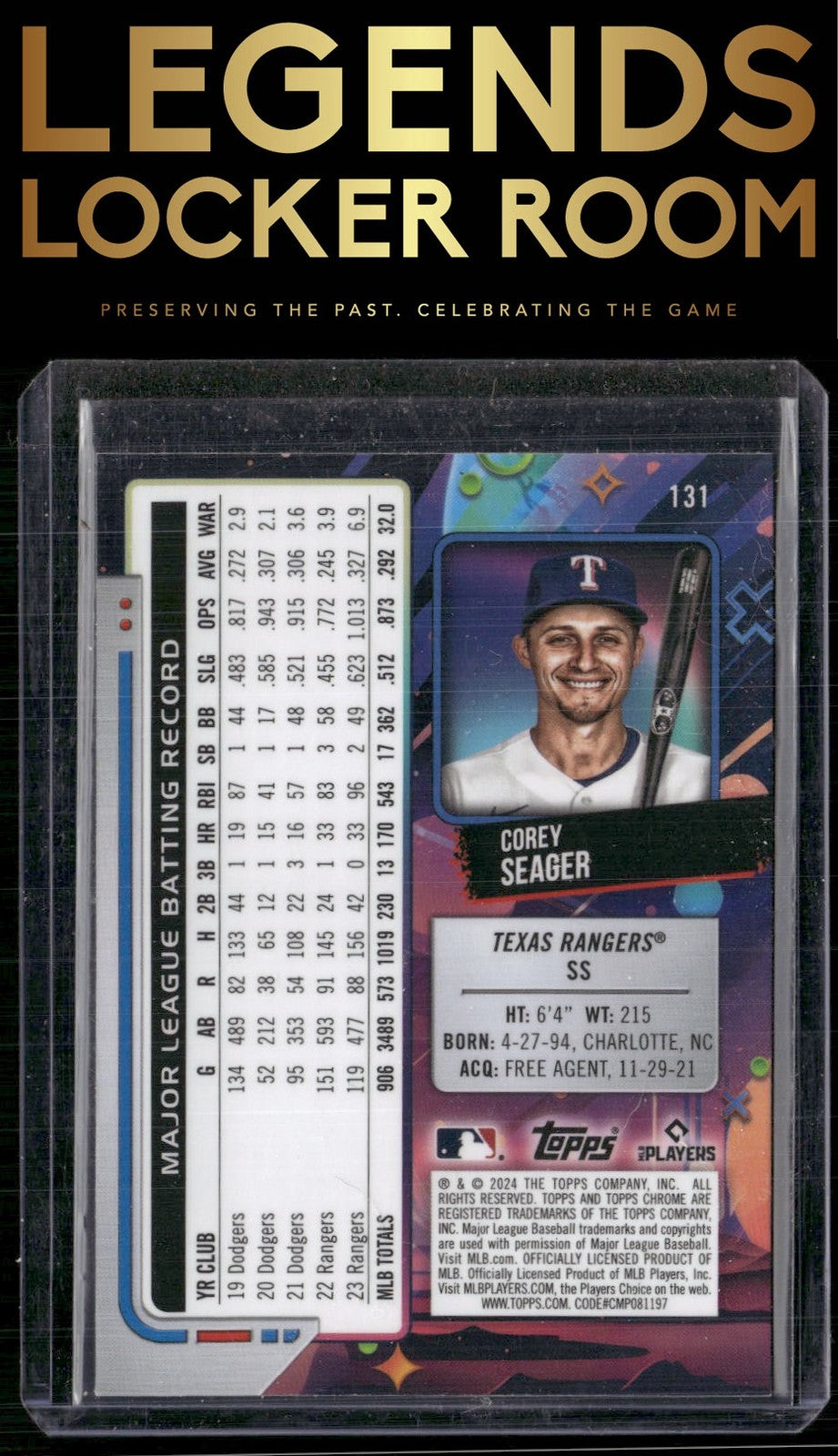 2024 Topps Chrome Cosmic #131 Corey Seager