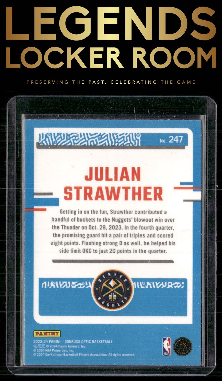 2023-24 Donruss Optic #247 Julian Strawther