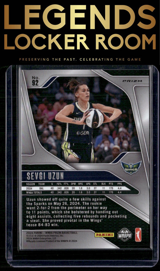 2024 Panini Prizm WNBA #92 Sevgi Uzun Silver Prizms