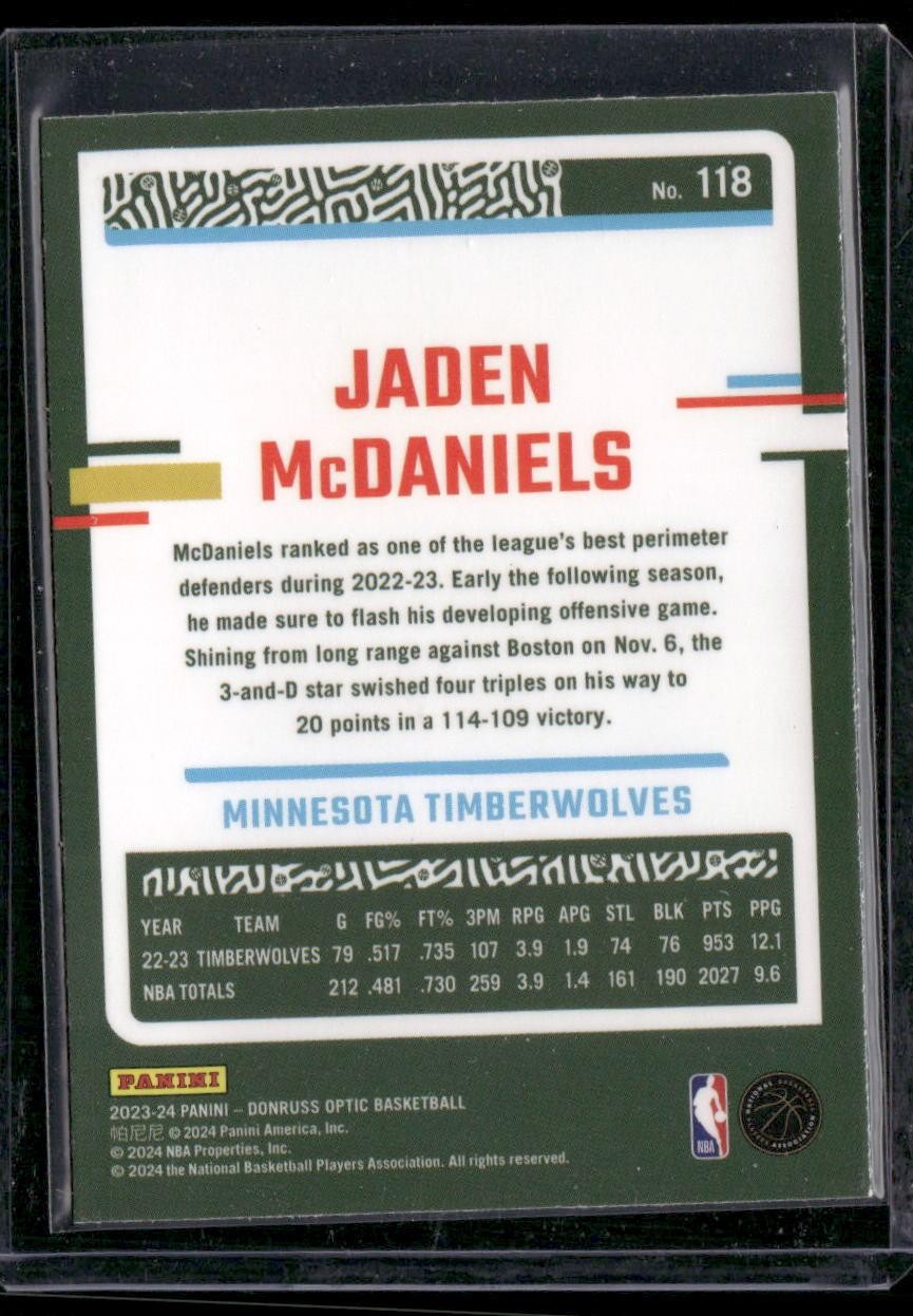2023-24 Donruss Optic #118 Jaden McDaniels