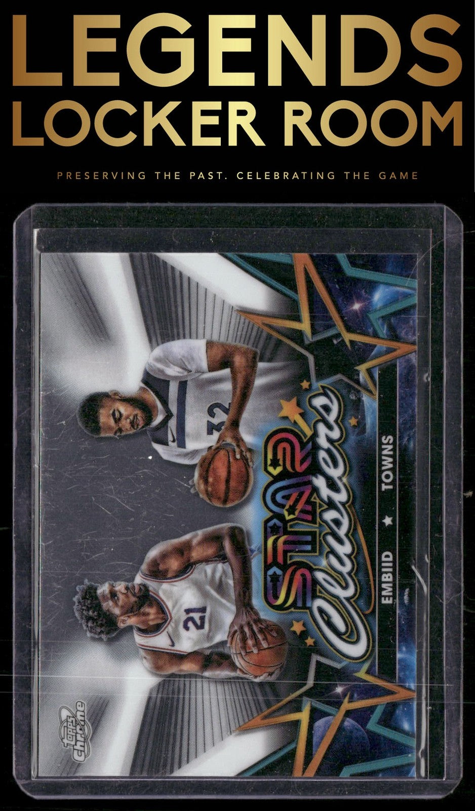 2023-24 Topps Chrome Cosmic #SC-6 Karl-Anthony Towns / Joel Embiid Star Clusters