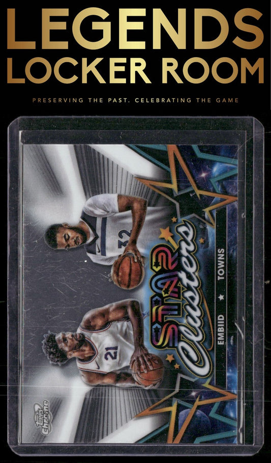 2023-24 Topps Chrome Cosmic #SC-6 Karl-Anthony Towns / Joel Embiid Star Clusters