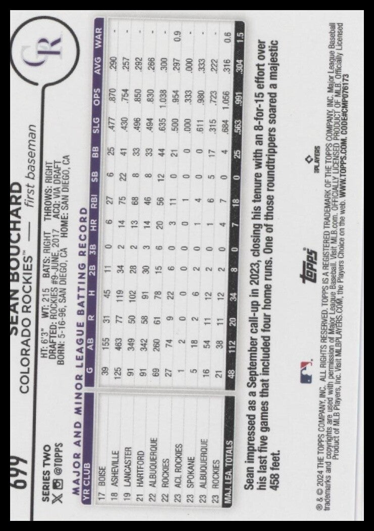 2024 Topps #699 Sean Bouchard