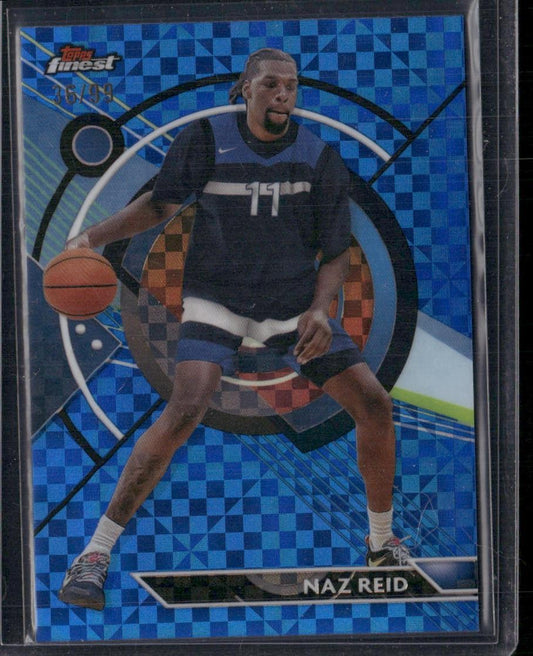 2023-24 Finest #44 Naz Reid Blue Checkerboard Refractors #/99