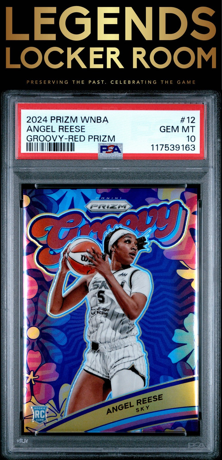 2024 Panini Prizm Wnba Groovy #12 Angel Reese Groovy-Red Prizm PSA 10