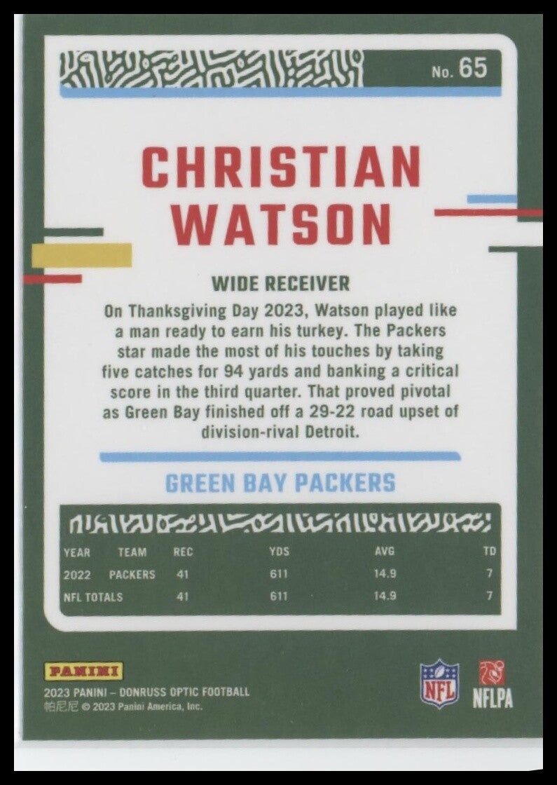 2023 Donruss Optic #65 Christian Watson