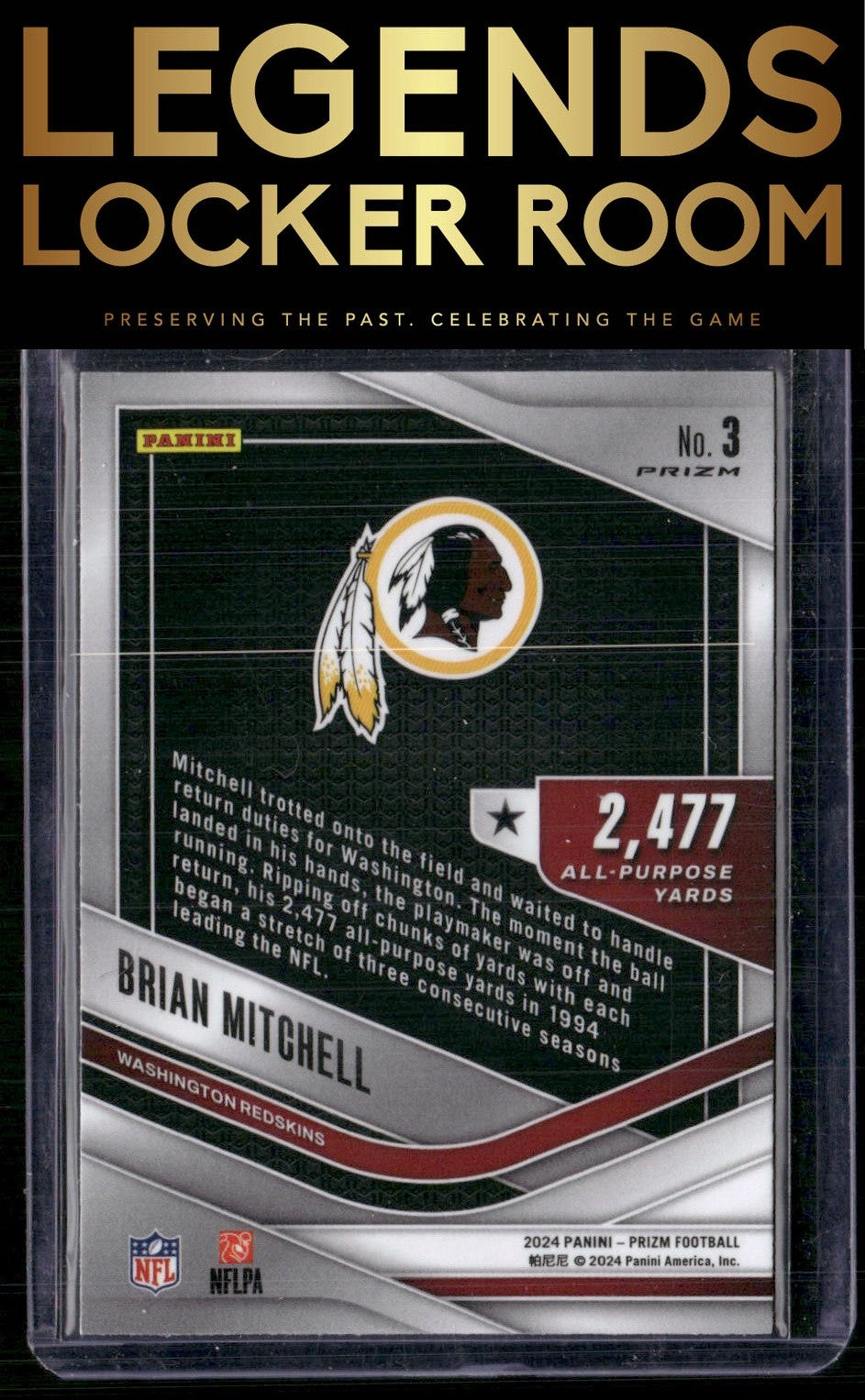 2024 Panini Prizm #3 Brian Mitchell All Purpose Silver Prizm