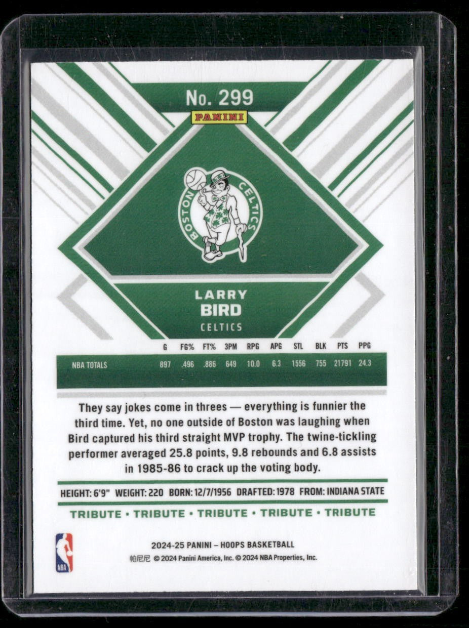 2024-25 Hoops #299 Larry Bird Premium Prizms Silver