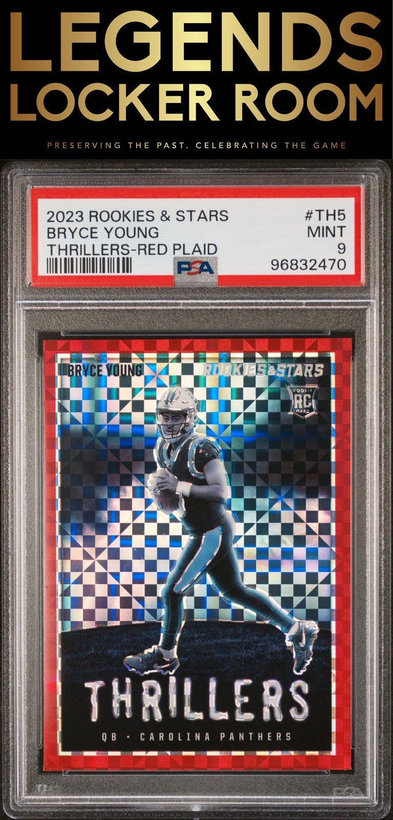 2023 Panini Rookies & Stars Thrillers #TH5 Bryce Young Thrillers-Red Plaid PSA 9