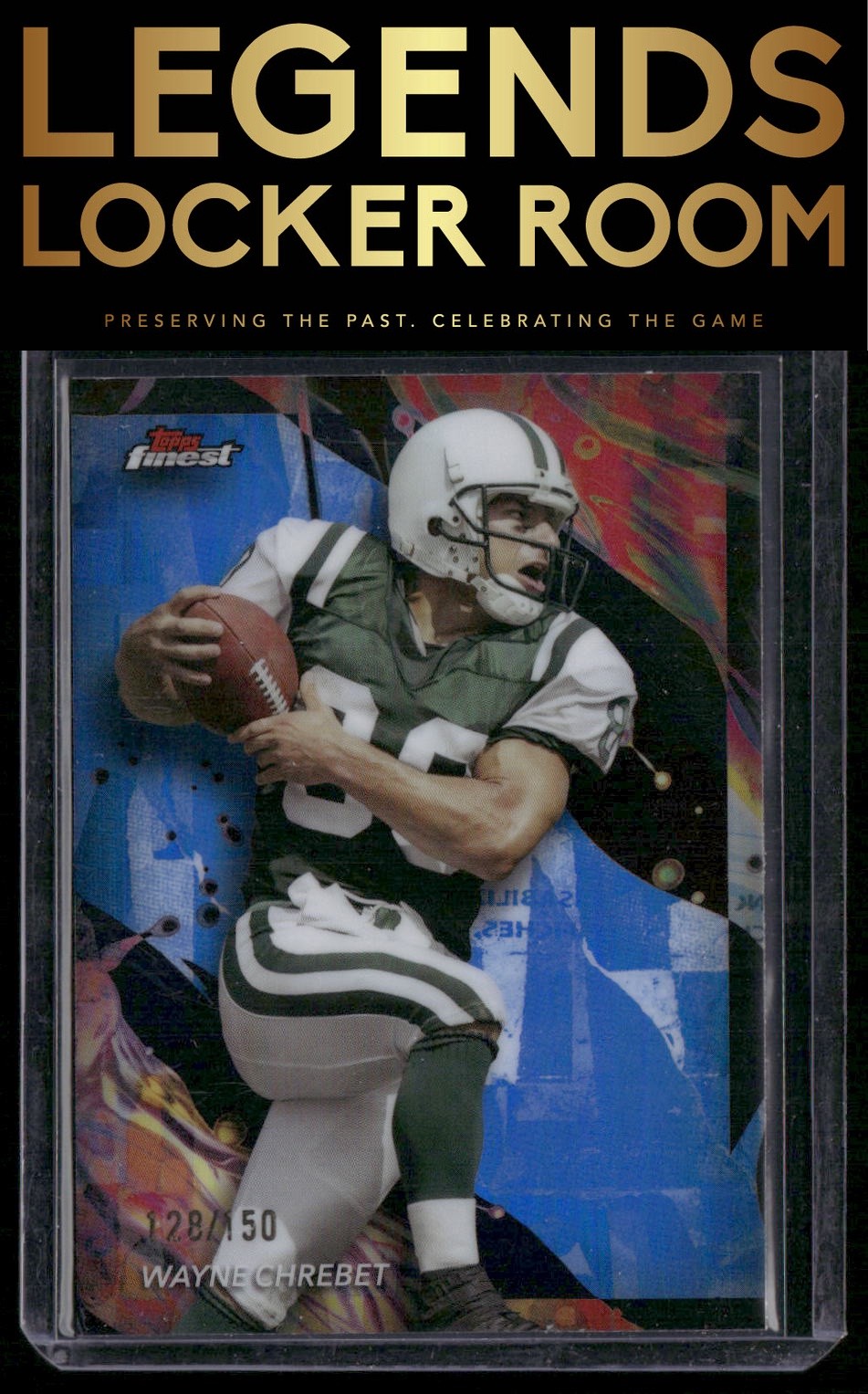 2024 Finest #141 Wayne Chrebet Blue Refractor #/150