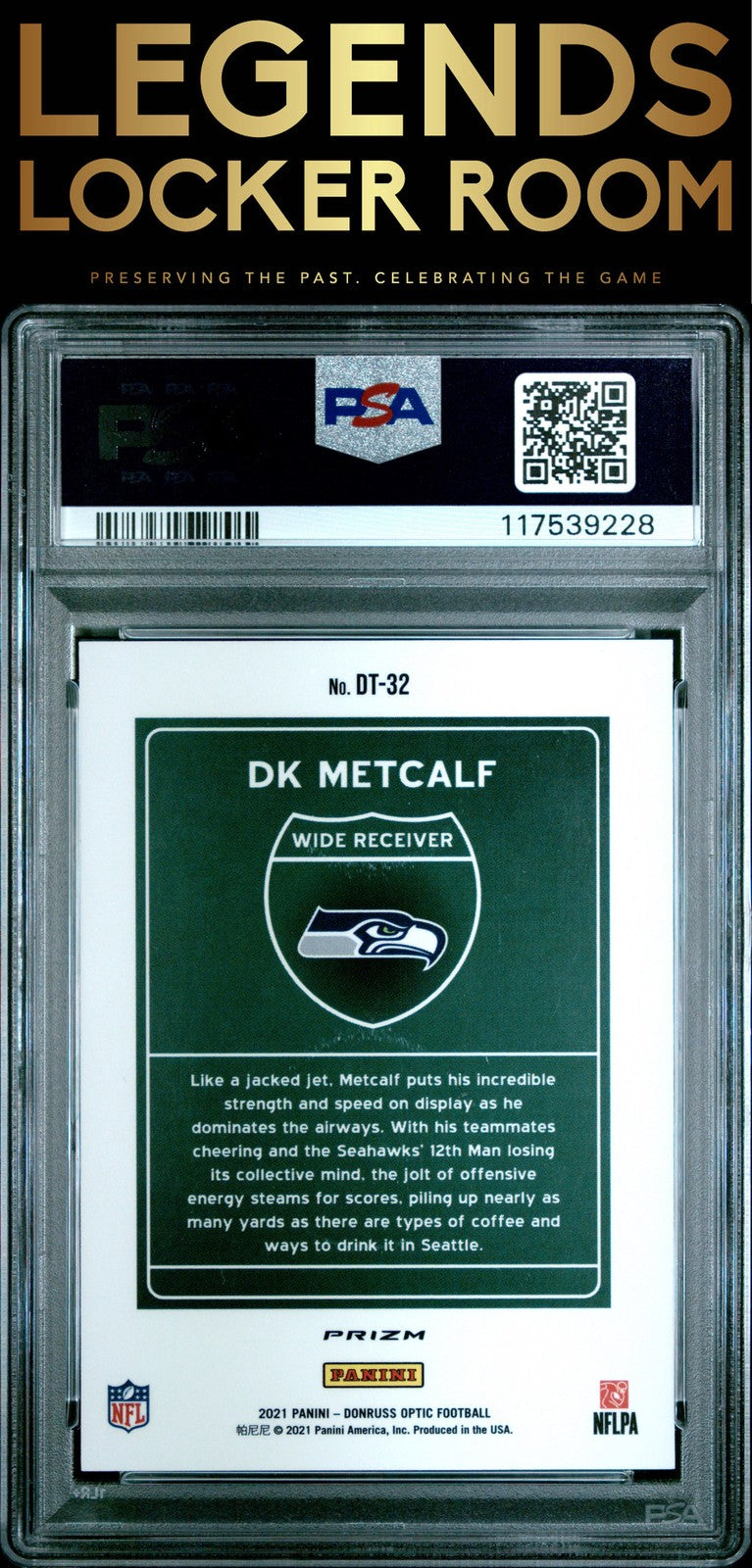 2021 Panini Donruss Optic Downtown #DT32 Dk Metcalf Downtown PSA 8